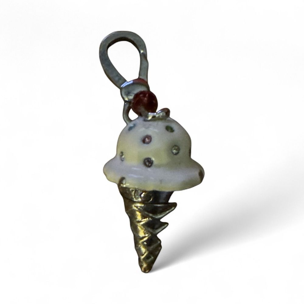 Silver Ice Cream Cone Charm
